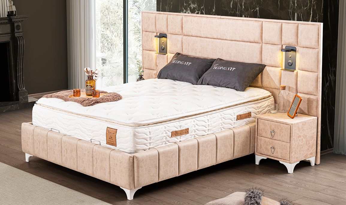 Satin Set Baza Başlık Yatak