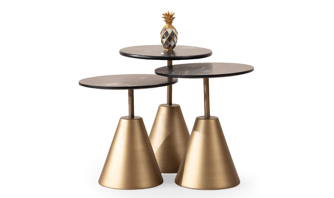 Dark Brass Zigon Sehpa