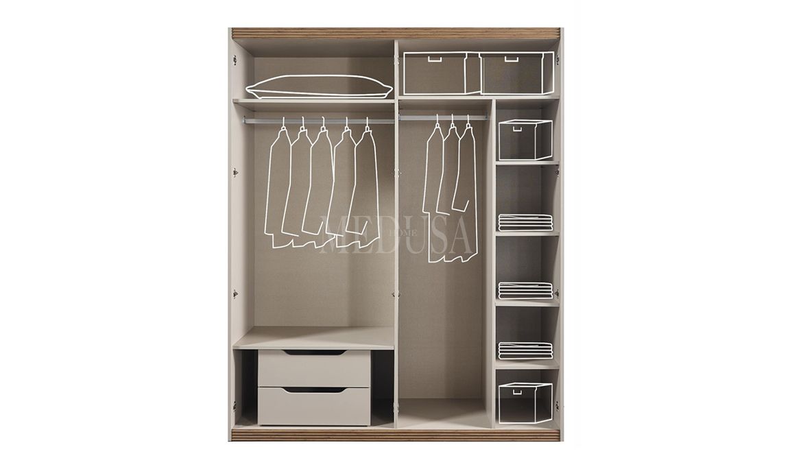 Assos 6 Kapılı Gardırop (Aynalı)