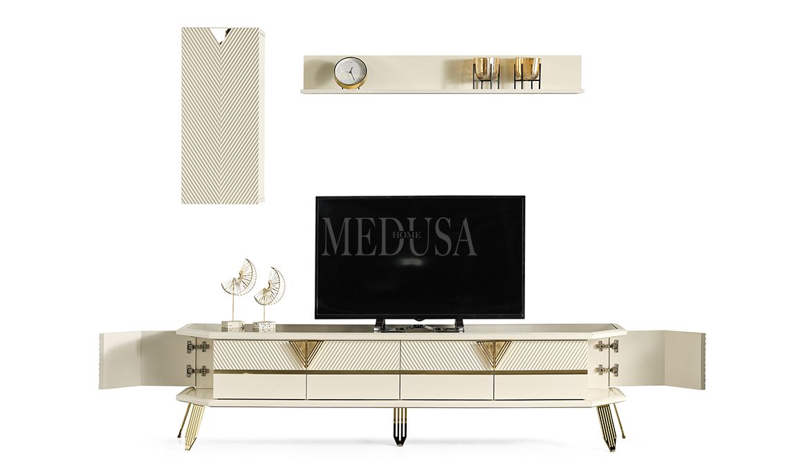 Max Beyaz-Gold Tv Ünitesi