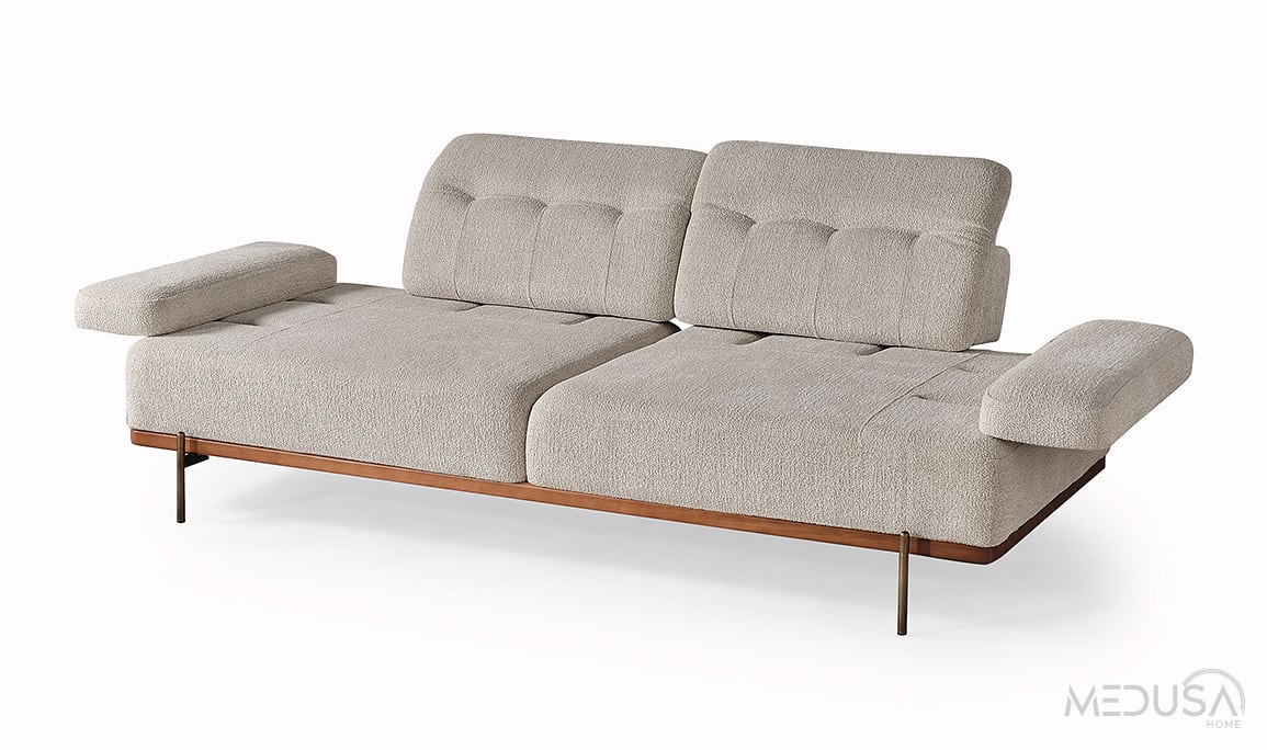 Oslin Beyaz Üçlü Koltuk