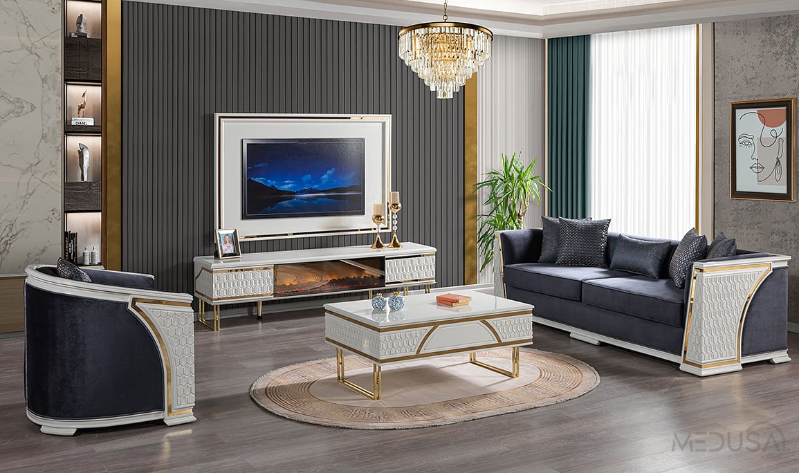 Paris Luxury Şömineli Tv Ünitesi