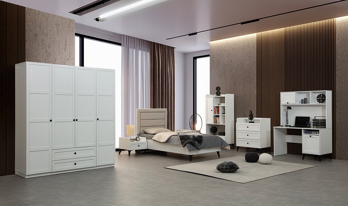 Nova Beyaz Genç Odası