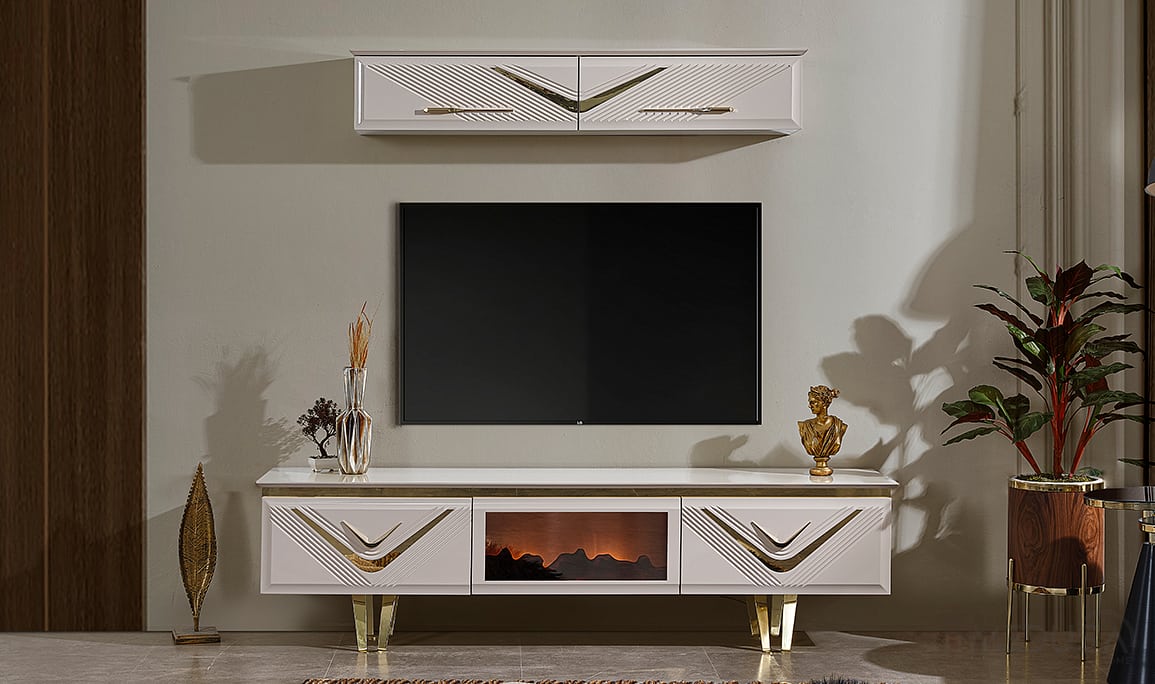Olympos Luxury Şömineli Tv Ünitesi