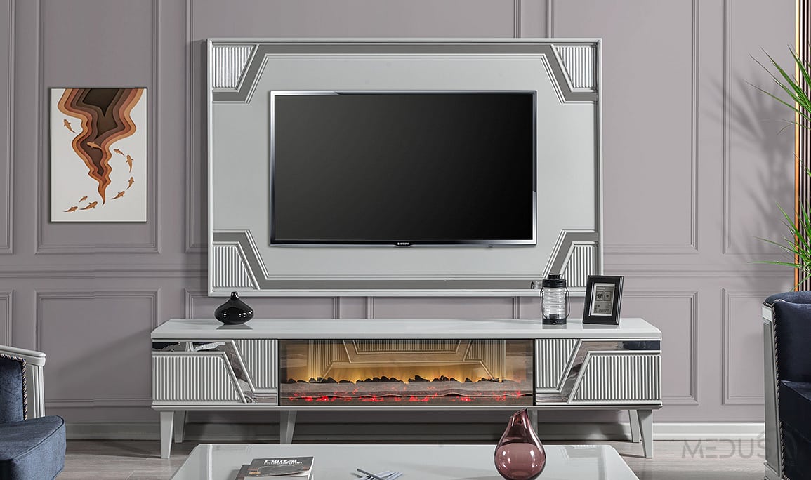 Rodessa Luxury Şömineli Tv Ünitesi