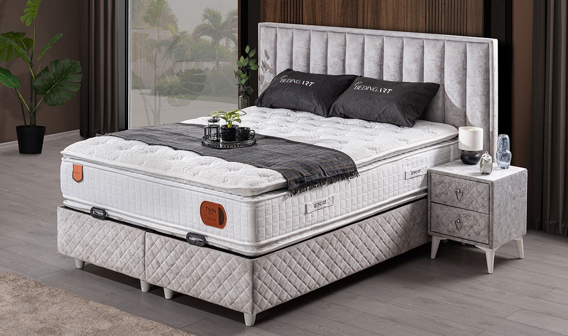 Twin Double Set Baza Başlık Yatak